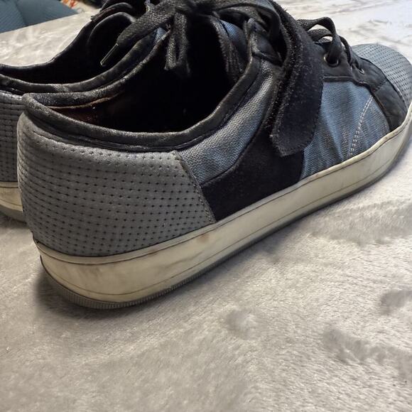 Lanvin Men’s Leather Luxury Blue Gray Sneakers Authentic Made in Italy Size‎ 8 main image 8